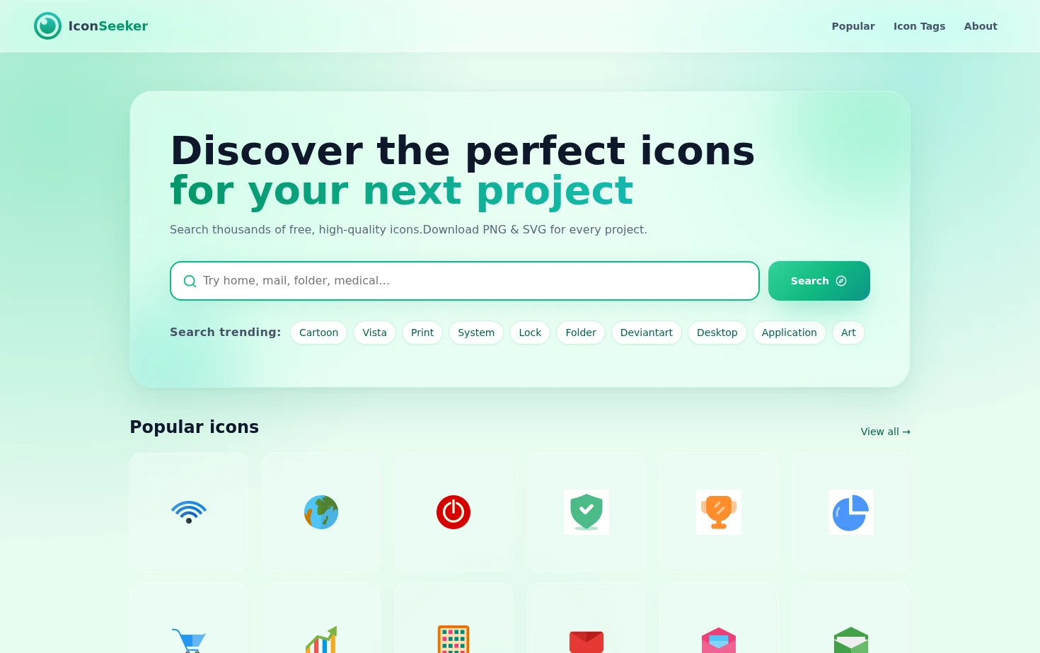 IconSeeker 页面快照